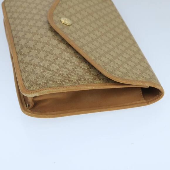 CELINE Macadam Canvas Clutch Bag Beige Gold - Picture 3 of 16